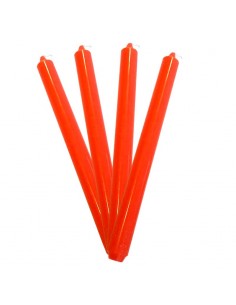 MH kaarsen oranje gekleurd in de massa - set van 4 stuks