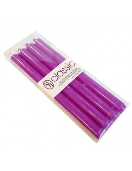 Bougies MH violettes colorées dans la masse - lot 4 pcs