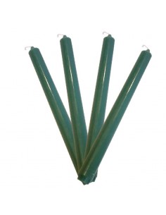 Bougies MH vert fougère colorées dans la masse - lot 4 pcs