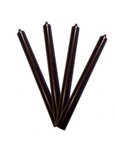 MH-Kerzen schwarz durchgefärbt - Set 4 Stk.