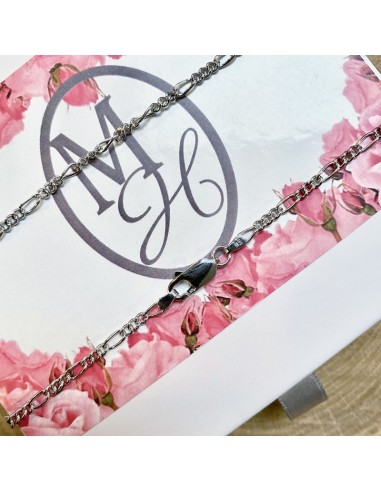 Chain Forçat Figaro in silver 925 rhodium - 50 cm