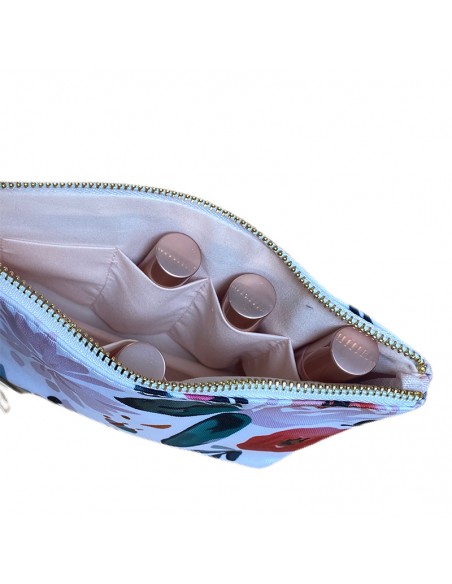 Aufbewahrungstasche für Flaschen mit ätherischen Ölen - ockerfarbener Pompon