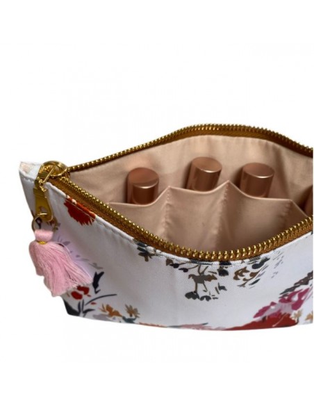 Storage pouch for essential oils - pink pompom