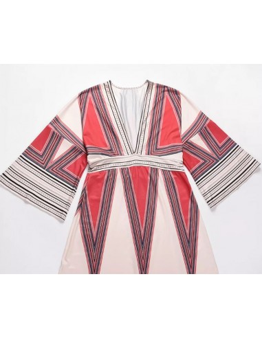 Beige and red bohemian long dress