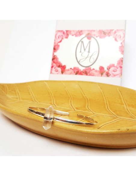 Bracelet cristal de roche argent 925