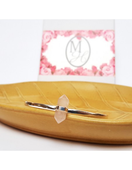 Silver 925 rose quartz bracelet