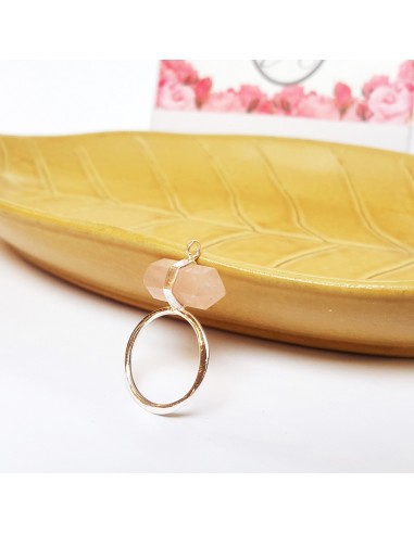 Rosenquarzanhänger mit 925er Silberkette - Halsband .