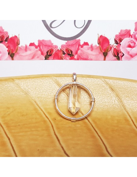 Anhänger Ring Rosa Bergkristall Silber 925