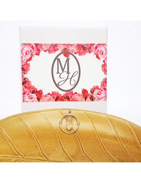 Pendentif anneau cristal de roche argent 925