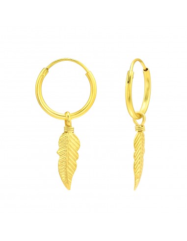 Plumes oorbellen in 925 zilver en verguld