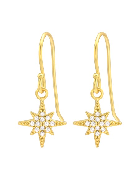 925 silver and gold plated zirconia star earrings