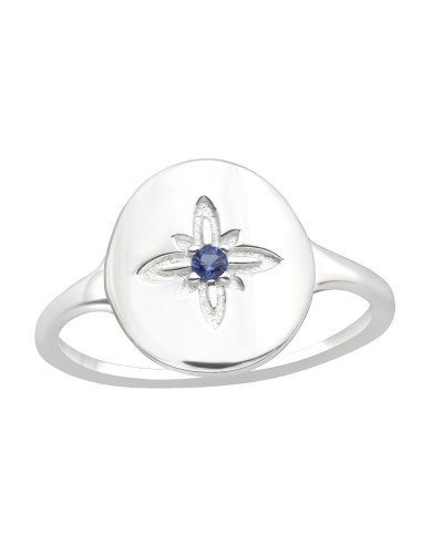 Women's North Star Ring with Blue Zirconia – 925 Sterling Silver