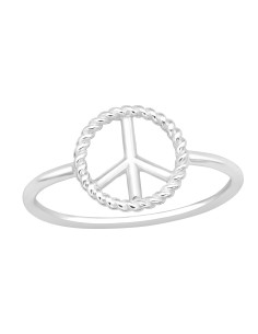 Bague Symbole de Paix en Argent 925 – Fait Main – Bijou Bohème Femme