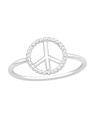 Bague Symbole de Paix en Argent 925 – Fait Main – Bijou Bohème Femme