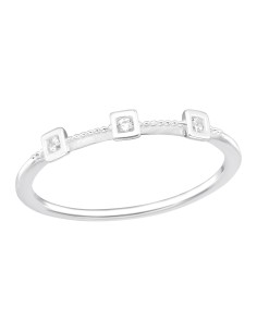 Women's Ring with 3 Zirconia – 925 Sterling Silver – Handmade