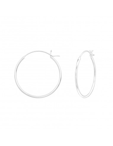 25 mm silver creole earrings