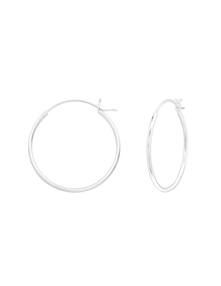 25 mm silver creole earrings