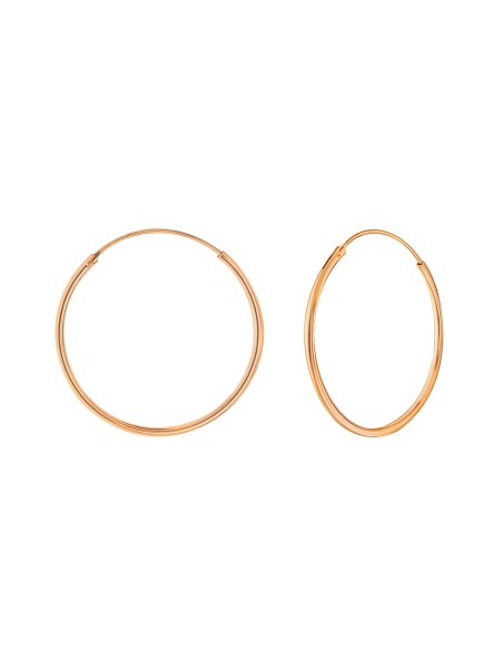 25 mm rose gold plated silver hoop earrings