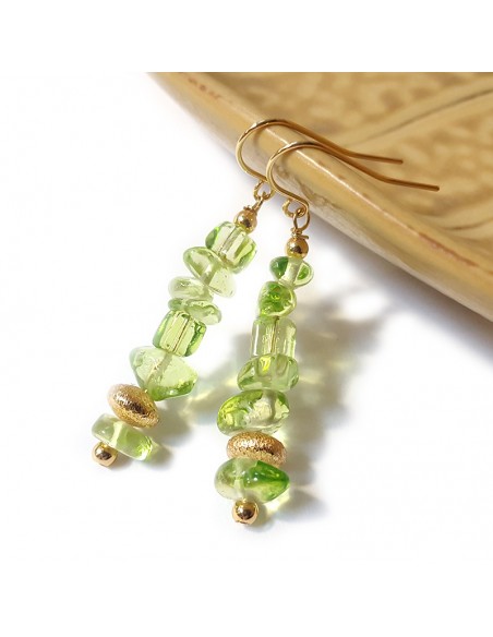 Set of 11 golden seed beads earrings - 11 pairs