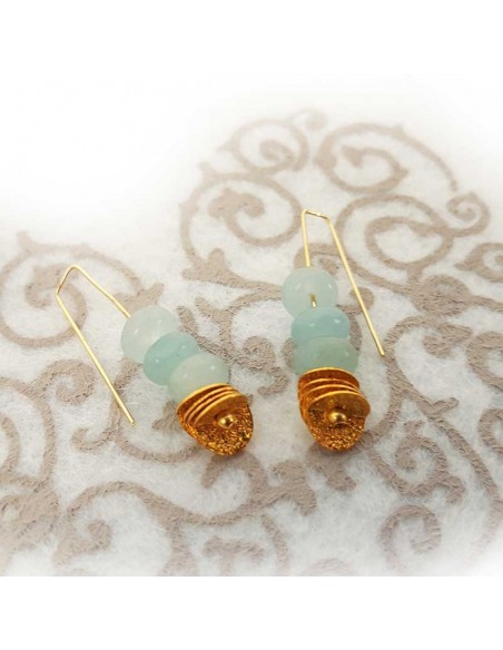 Set of 11 golden seed beads earrings - 11 pairs