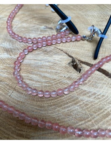 Glasses cord - Rose quartz