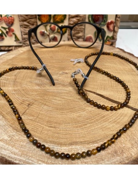 Eyeglass cord - Tiger eye