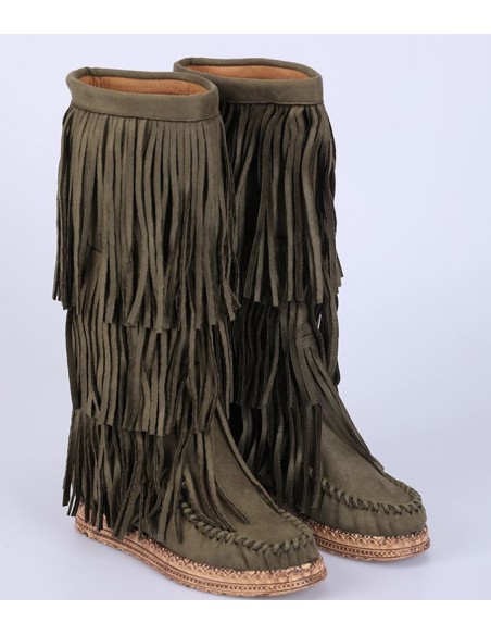 Bottes à franges Minnetonka - vert