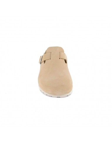 Beige Clogs aus Leder