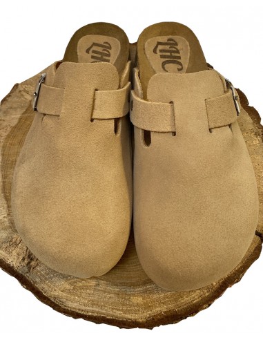 Beige Clogs aus Leder