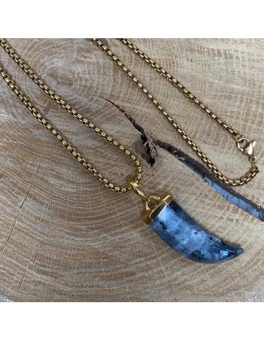 18k vergulde hoorn des overvloeds ketting - Agaat