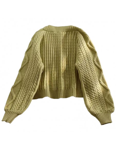 Pistachegroen vest van wol en polyester, één maat