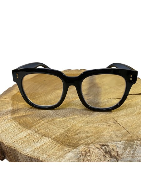 Lunettes de lecture rétro noires avec pochette | Look Hippie Chic