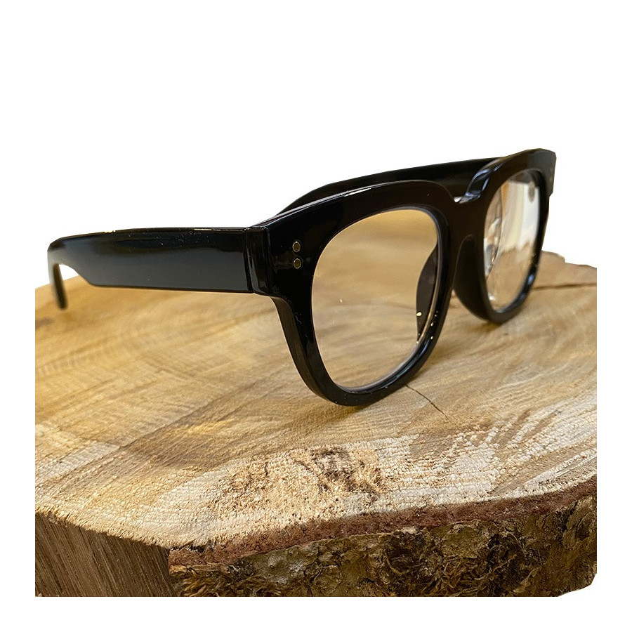 Zwarte retro leesbril met opbergzakje | Look Hippie Chic