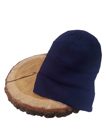 Marineblauwe wollen muts