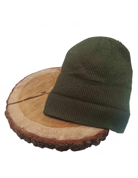 Bonnet en laine vert foncé