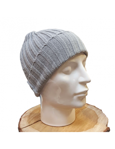 Light grey woolen hat - large knit