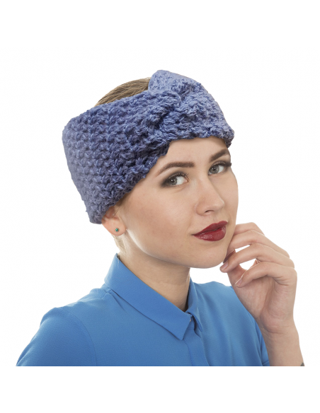 Twisted blue wool headband