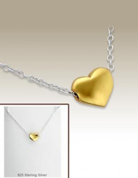 Golden heart necklace - Silver 925