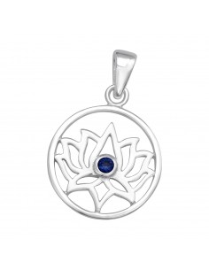 Pendentif Lotus - Argent 925 avec Zircon