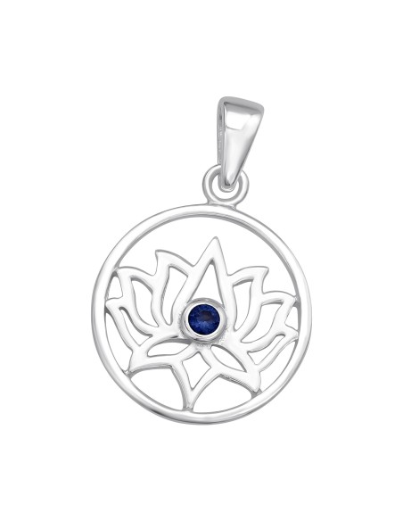 Pendentif Lotus - Argent 925 avec Zircon