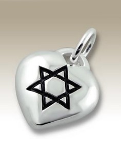 Pendentif coeur étoile de David - Argent 925
