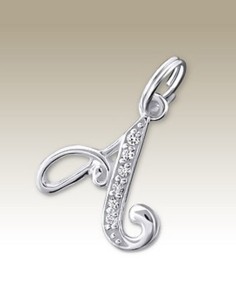 Hangerbrief A kristal - zilver 925