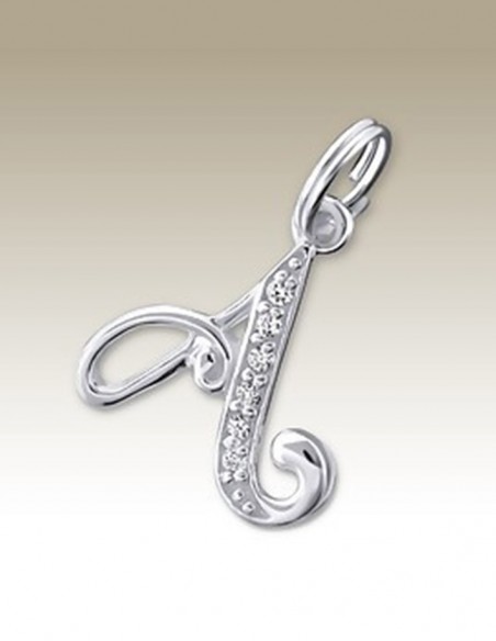 Hangerbrief A kristal - zilver 925