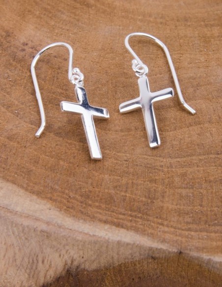 Kreuz Ohrringe hängend - Silber 925