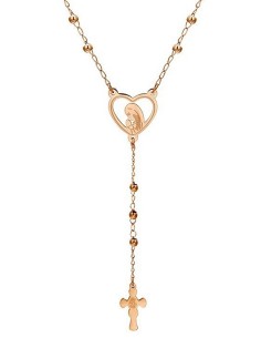 Edelstahl-Rosenkranz - Farbe Rotgold