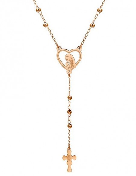 Roestvrij staal rosarium - roze goud kleur