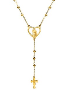 Edelstahl-Rosenkranz Vergold 24 K