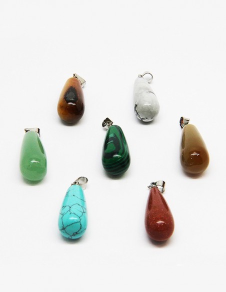 Ketting met 7 gezondheidsstenen, chakra's - lange druppels