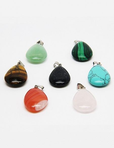 Ketting met 7 gezondheidsstenen, chakra's - platte druppels