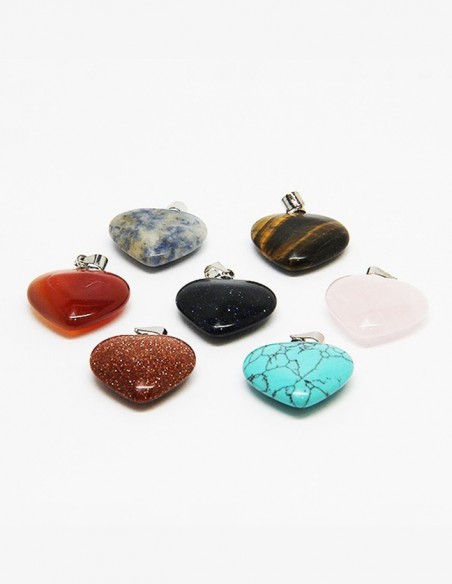 Collier avec 7 pierres de santé, chakras - cœur